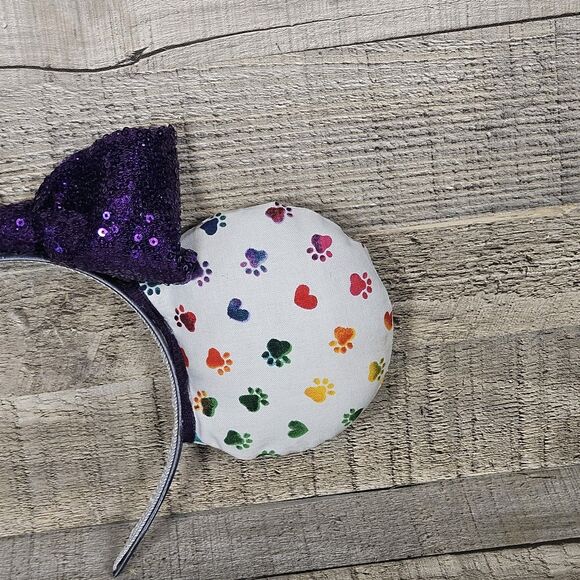 Minnie Mouse Ears Paw Print Ears Handmade - Picture 3 of 7